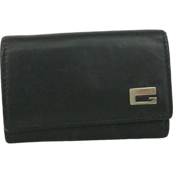 743129S Gucci Key Case G Logo 6 Ring Black Leather - Picture 1 of 9